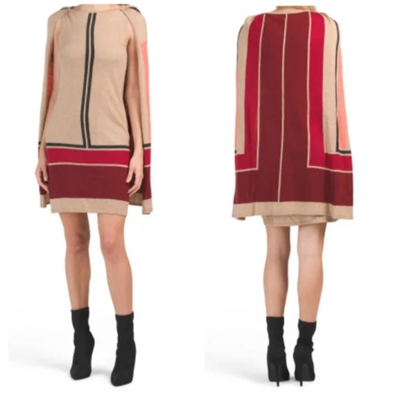 VERTIGO PARIS CAPE Dress Cotton Alpaca Angora blend - Picture 3 of 17